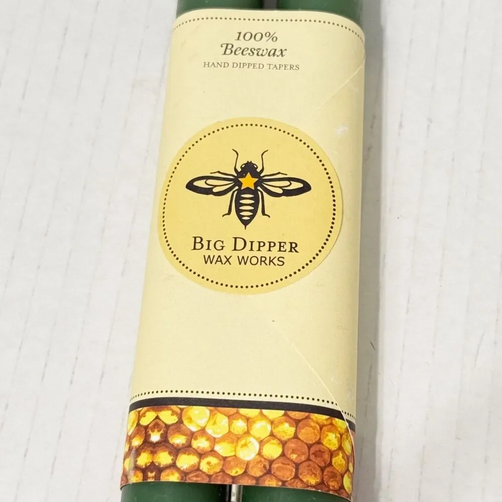 x2 NWT 100% Beeswax Big Dipper Wax Works Hand Dipped 12